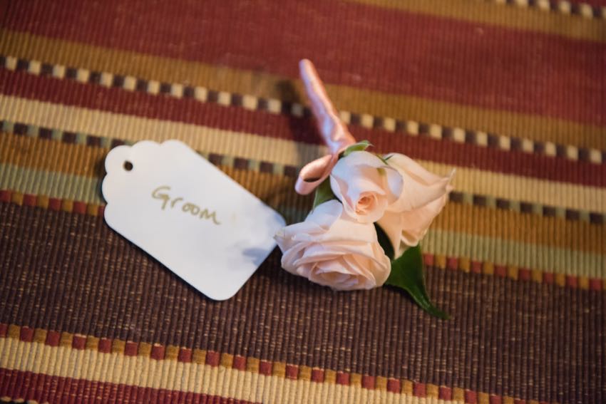 pink grooms boutonniere
