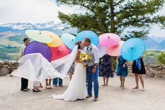 Paper parasol wedding